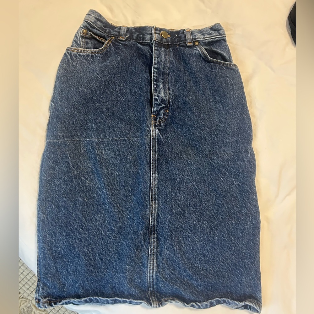 Vintage denim midi skirt